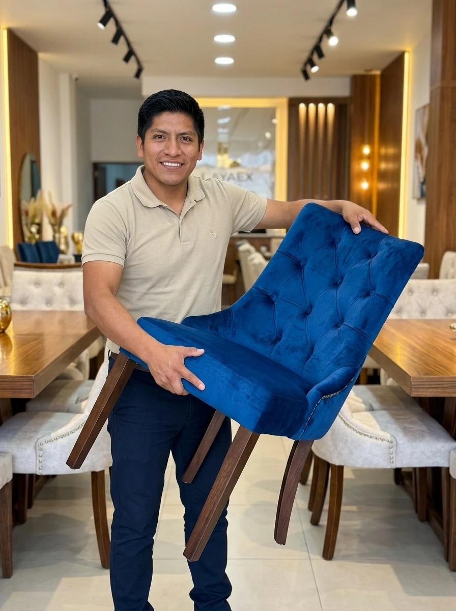 Abran Lajo asesorando sobre calidad de muebles